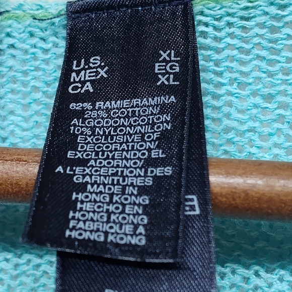 Crazy Horse By Liz Claiborne Knit Cardigan Sweater Women Size XL Blue Artsy Fall - Picture 7 of 8